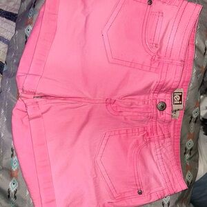 Jordan Pink Jean Shorts Stretchy Denim Casual